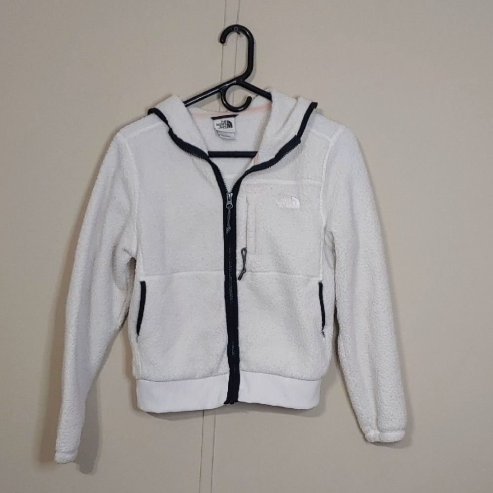 The North Face Dunraven Hoodie White Fleece Jacket Women's Size S